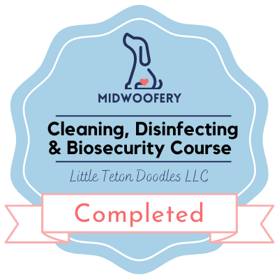 Midwest Cleaning Disinfecting & Biosecurity Course logo with a shield, mop, and disinfectant spray bottle.