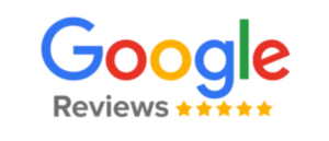Google Reviews logo featuring a five-star rating system.