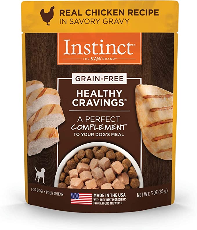 A bag of Instinct Grain Free Healthy Cravings Dog Food, featuring a variety of high-quality ingredients for optimal canine nutrition.